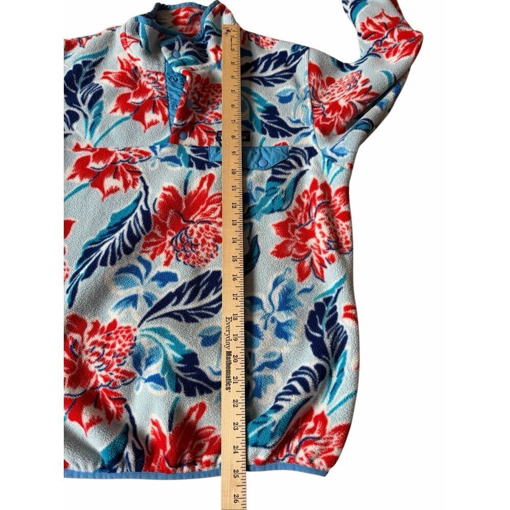 Patagonia Women's Pullover Jacket Lightweight Synchilla Snap-T Manoa Floral Blue - Picture 6 of 9